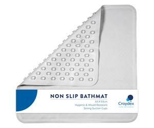 Croydex Rubagrip Square Shower Mat - Secure Grip Suction Cups for a Non Slip Shower Mat with Anti Mould and Anti-Bacterial Additive Made From Natural
