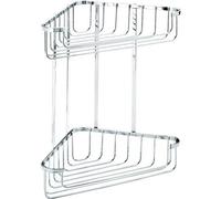 Croydex Rust Free Large Two Tier Corner Basket Shower Caddy Bathroom Chrome
