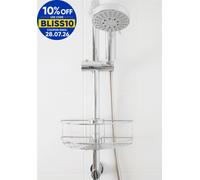 Croydex Rust Free Shower Riser Rail Basket Easy Fit Bathroom Chrome Plated
