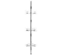 Croydex Rust Free Triple Corner Shower Caddy Baskets, Tension Pole, Adhesive Pad