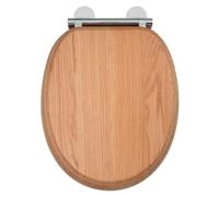 Croydex Solid Oak Soft Close Toilet Seat, Flexi-Fix Hinges (Rutland)