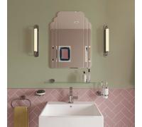 Croydex 70 x 50cm Art Deco Bevelled Bathroom Mirror 70x50cm Silver