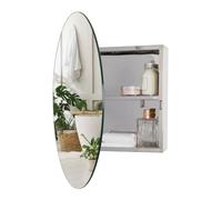 Croydex Severn Bathroom Mirror Cabinets, Stainless Steel Bathroom Mirror Cabinet, Ideal for Small Spaces, Supplied Fully Assembled, Wall Mounted cabinet with Fixed Internal Shelf, 11 x 50 x 50cm