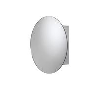Croydex Severn Round Bathroom Mirror Cabinets - Stainless Steel Fully Assembled Round Mirror Cabinet, Ideal Storage Unit for Small Spaces or Above the