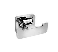 Croydex Shoreditch Double Towel & Robe Hook, Chrome | Wall Mounted | No Drill Required | Your Choice to Screw or Glue with Flexi-Fix Brackets | Modern Design | Fixings Included