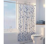Croydex Shower Curtain Blue Terrazzo Design, Machine Washable, 180x180cm