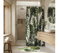 Croydex Shower Curtain Botanical Design, Machine Washable, 180x180cm