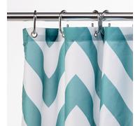 Croydex Aqua Chevron Textile Shower Curtain with Hygiene 'N' Clean, 1 x 180 x 180 cm
