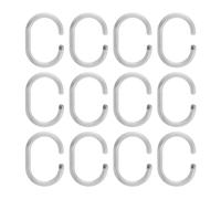 Croydex Shower Curtain Rings C Type Clear 12pcs