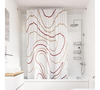 Croydex Shower Curtain with Pink Swirl Design - 100% Polyester with a Weighted Hem, Machine Washable and coated with Proseal for Water Repellence,