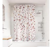 Croydex Shower Curtain with Pink Terrazzo Design - 100% Polyester with a Weighted Hem, Machine Washable and coated with Proseal for Water Repellence,