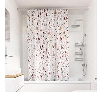 Croydex Shower Curtain with Pink Terrazzo Design - 100% Polyester with a Weighted Hem, Machine Washable and coated with Proseal for Water Repellence, 1800x1800mm