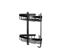 Croydex Aluminium Chunky 2 Tier Corner Basket Black - QM772821