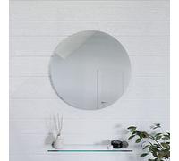 Croydex Simpson Round Mirror with Hang N Lock Fitting System, 600 x 600 x 5mm,Silver