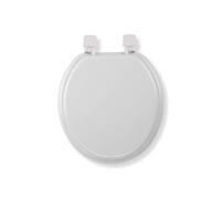 Croydex Sit Tight Buttermere Wooden Toilet Seat - O Shaped Moulded Wood with Antibacterial Treated Surface White, 43.5 x 37.2 x 6 cm