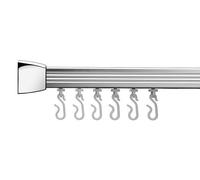 Croydex Slenderline Modular Shower Rail Kit includes L-Shaped/ U-Shaped/ Straight Ceiling Support/ Hooks and Gliders, Chrome