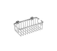 Croydex Slimline Aluminium Cosmetic Shower Caddy - Rust Free Chrome Plated Bathroom Storage Basket - Shower Shelf for Wet Areas - H80 x W250 x D120mm