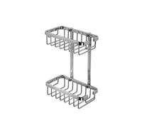 Croydex Slimline Aluminium Two Tier Shower Caddy - Chrome Plated Bathroom Storage Basket, Rust Free Guarantee, Bathroom Shelves, Silver