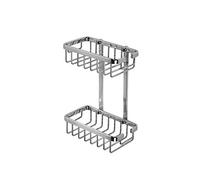 Croydex QM786041 Slimline Aluminium Two Tier Basket Shower Caddy, Lifetime Rust Free Guarantee , Silver