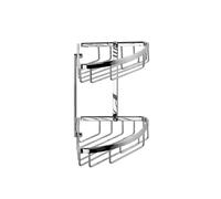 Croydex Slimline Corner Shower Caddy - Durable Aluminium Bathroom Shelves with Chrome Finish for Modern Bathrooms, 2-Tier Shower Corner Shelves, Easy