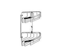 Croydex Slimline Aluminium Two Tier Corner Basket Shower Caddy, Lifetime Rust Free Guarantee, Silver