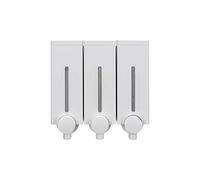 Croydex Slimline Triple Soap Dispenser - 450ml Capacity in Each Dispenser, Easy Refill, Wall-Mounted Hand Soap Dispenser for Bathroom, Simple Screw to Wall Design, White, All Fixings Included
