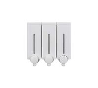 Croydex Slimline Triple Soap Dispenser - 450ml Capacity in Each Dispenser, Easy Refill, Wall-Mounted Hand Soap Dispenser for Bathroom, Simple Screw to