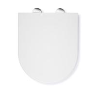 Croydex Soft Close Toilet Seat Slimline D Shape, Flexi-Fix Hinges (Kisdon)