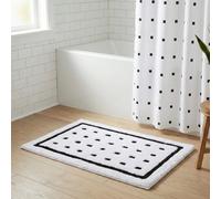 Croydex Soft White & Black Squares Bath Mat 68 X 45Cm