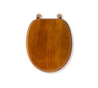 Croydex Solid Wood Toilet Seat with Adjustable Hinges (Antique Pine)