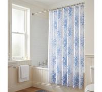 Croydex Splash Blue Shower Curtain Water-Repellent Anti-Microbial Weighted Hem