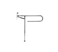 Croydex Stainless Steel Foldaway Hand Rail with Drop Down Leg, White, 710 x 100 x 850 mm