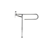 Croydex Stainless Steel Foldaway Hand Rail with Drop Down Leg, White, 710 x 100 x 850 mm