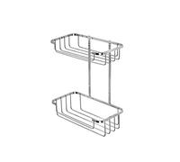 Croydex Stainless Steel Two Tier Shower Caddy - Durable Chrome Plated Bathroom Shelves, Rust Free Modern Shower Basket for Wet Areas, Includes Fixings