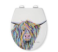 Croydex Steven Brown Angus McCoo Toilet Seat, Flexi-Fix Adjustable Hinges