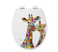 Croydex Steven Brown Francie & Josie Flexi-Fix White Universal Toilet Seat Soft Close, Quick Release, Adjustable, Plastic Polypropylene, Top and Bottom Fixing