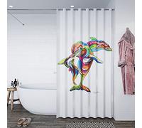 Croydex Steven Brown Hannah McWave Shower Curtain, Multicolour, 1800x1800