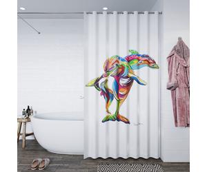 Croydex Steven Brown Hannah McWave Shower Curtain, Multicolour, 1800x1800