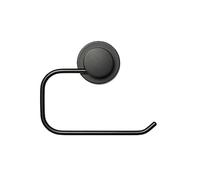 Croydex Stick 'n' Lock Toilet Roll Holder - Matt Black, Black Toilet Roll Holder Easy Installation Adhesive or Screw Fitting, No Drilling Required, All Fixings Included, Matching Bathroom Accessories