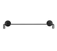 Croydex Stick 'n' Lock Self-Adhesive Black Towel Rail Holder, Rust-Free Towel Storage Solution for Bathroom, Sticky Pad Adheres to Most Surfaces, All Fittings Included for Hand Towels and Accessories