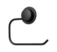 Croydex Stick N Lock Matt Black Wall-Mounted Toilet Roll Holder (H)141mm (W)171mm