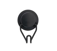 Croydex Stick 'n' Lock Black Towel & Robe Hook Self-Adhesive Fixing - Rust Free Matte Black Finish Door Hooks for Bathroom - Sticky Pad Adheres to Most Flat Finished Surfaces - All Fittings Included