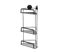 Croydex Stick ‘n’ Lock™ Three Tier Corner Basket - Matt Black