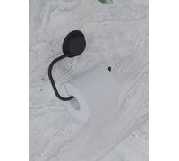 Croydex Black Toilet Roll Holder Wall Mounted Adhesive Stick 'N' Lock Accessory
