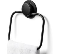 Croydex Stick 'n' Lock Towel Ring, Matt Black
