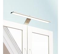 Croydex Stick On LED Bathroom Mirror Light, 40cm (Silver) | Cabinet or Wall Mounted Lamp | Dimmable Brightness | Change Colour Temperature | Built-in Timer | Rechargeable Wall Light