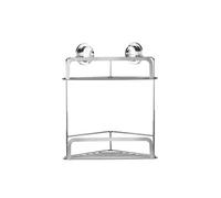 Croydex Stick-n-Lock 2 Tier Corner Basket Silver
