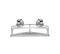 Croydex Stick 'N' Lock Adhesive Corner Shower Caddy - No Drill Shelf for Shower or Bathroom with Sticky Pad, 5 Year Rust Free Guarantee with Chrome Plated Mild Steel