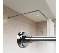 Croydex Telescopic Shower Curtain Pole L Shape Extendable Rod 1400-2600mm Chrome