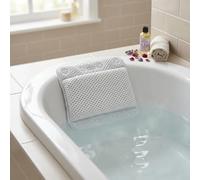 Croydex Teviot Padded & Breathable Bath Pillow with Suction Cups | Supportive Bath Pillows for Head and Neck | Non Slip Suction Backing | Antimicrobial Hygienic Surface | Bathing Accessories
